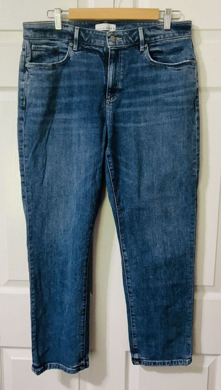 LOFT Jeans Womens 12/31 The Curvy Super Soft Girlfriend Denim Jeans